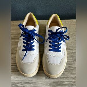 Mi.iM White and Yellow Sneakers with Blue Laces